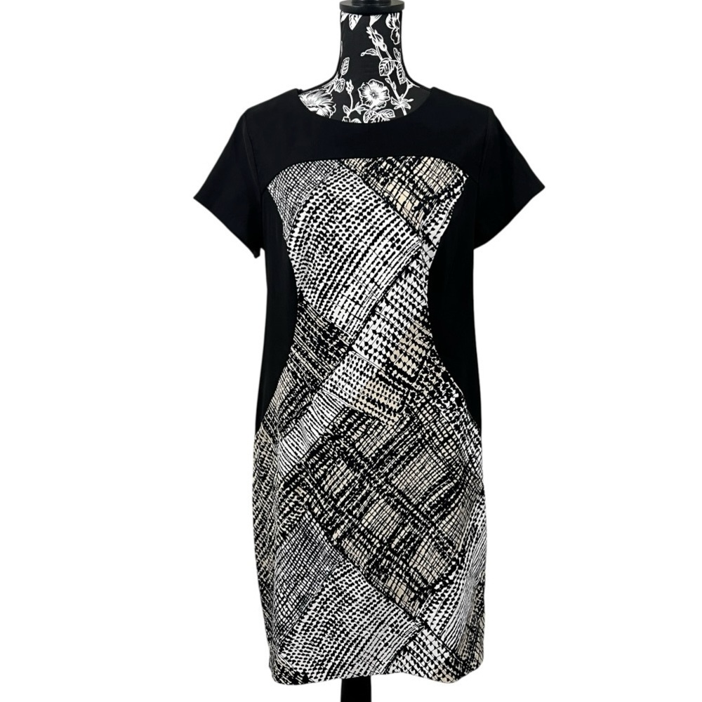 AGB Black and White Geometric Mini Dress